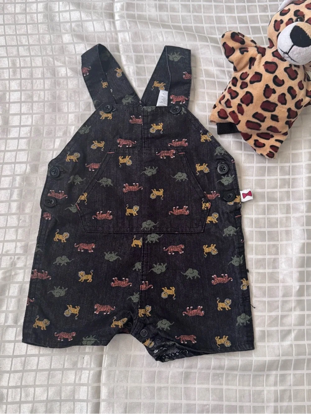 OshKosh B'gosh Black Toddler Overalls with Multicolor Animal Print